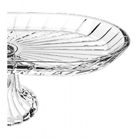 Prato Oval Com Pé 28cm Comprimento Por 14cm De Largura Em Vidro